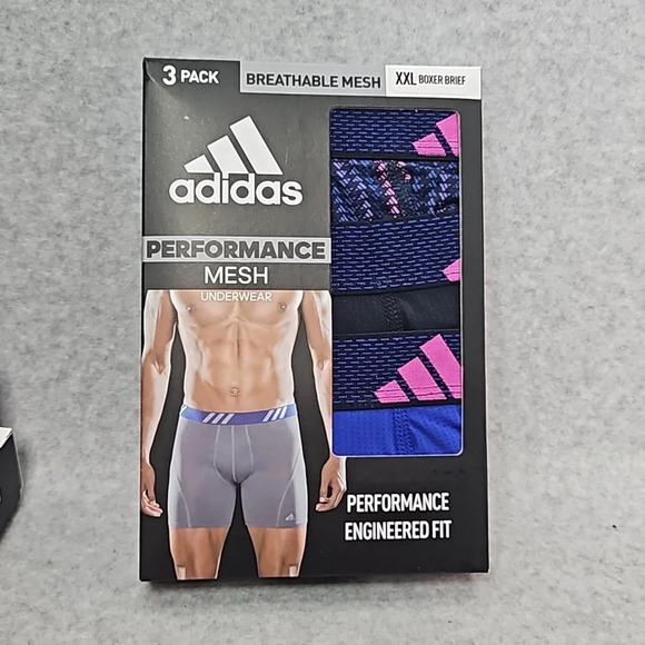 Adidas Performance Mesh Breathable Boxer Briefs Black or Red or Pink Size XXL - Picture 3 of 7